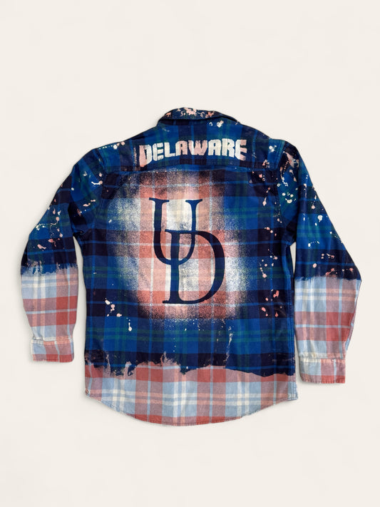 University of Delaware Bleach Logo Flannel