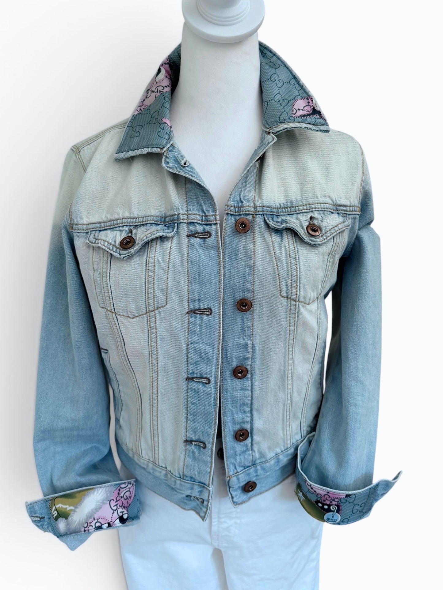 Denim & Silk Pup Couture