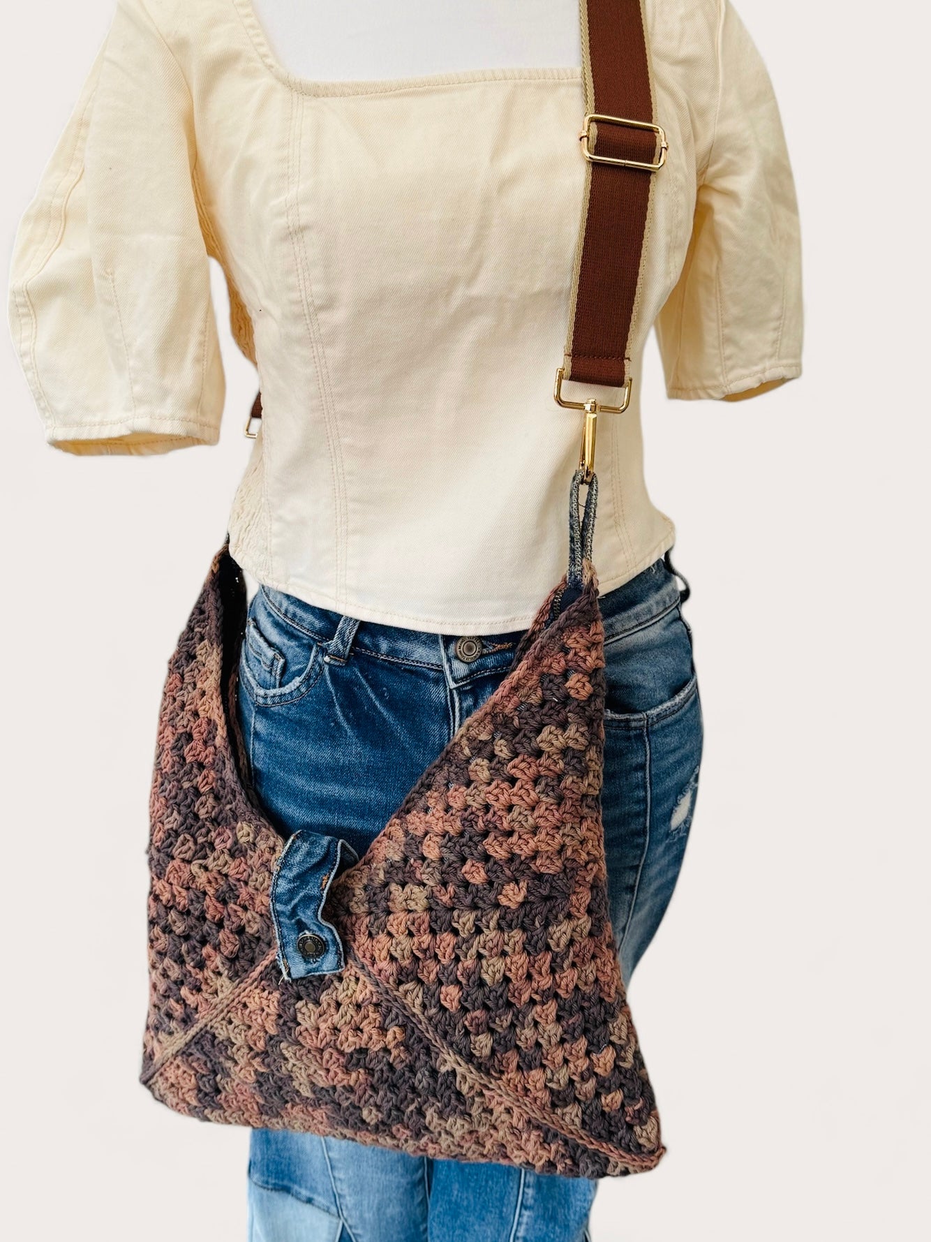 Camo LUNA hand crochet bag