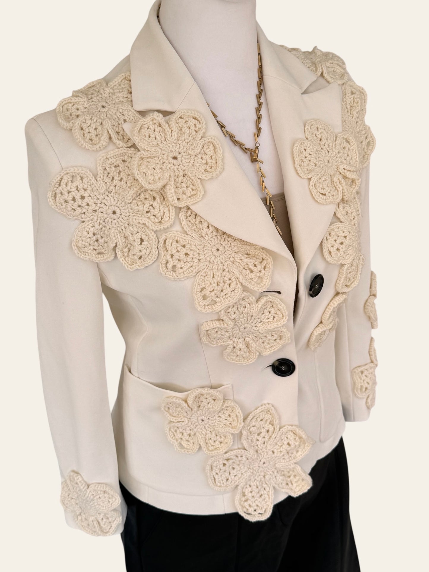 Ivory Blossom Blazer