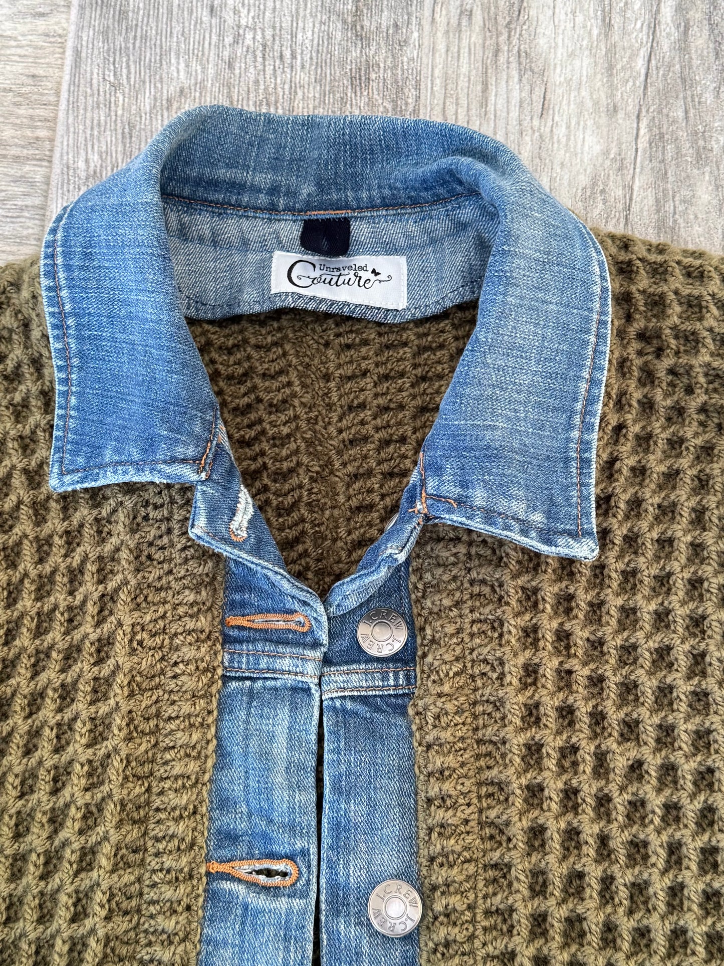 Olive Waffle Denim Jacket