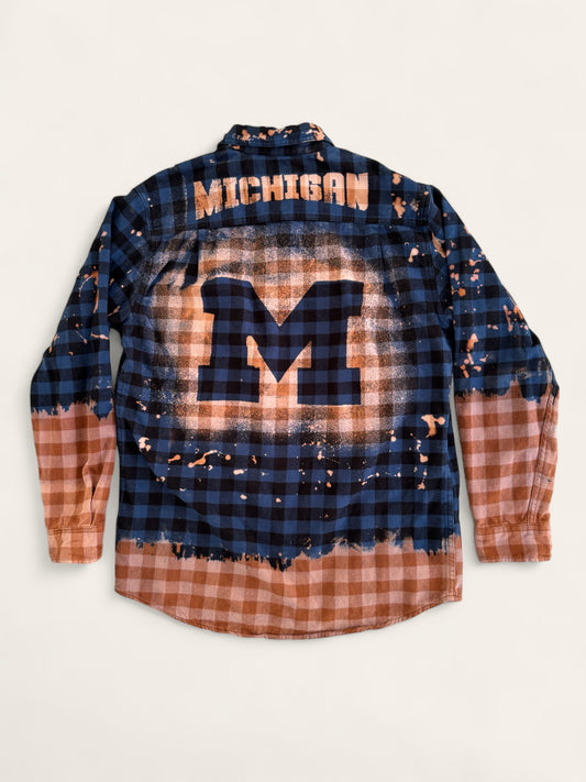 University of Michigan Bleach Logo Flannel