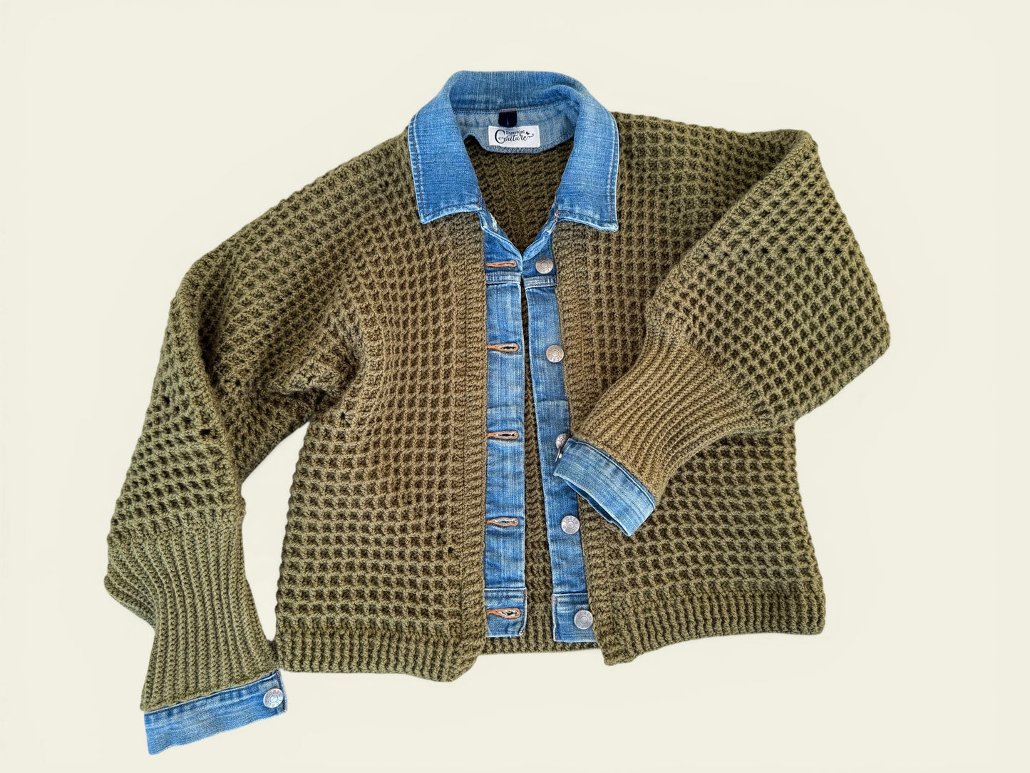 Olive Waffle Denim Jacket