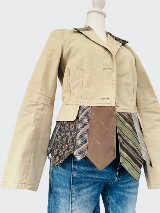 Ties Upcycled blazer with Denim Blooms